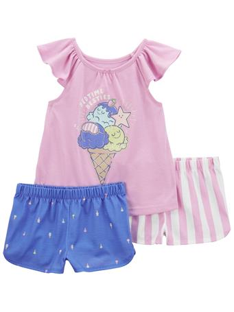 CARTER'S - Toddler 3-Piece Ice Cream Loose Fit Pajama Set PURPLE