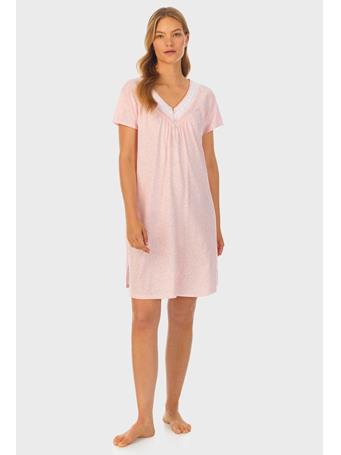 CAROLE HOCHMAN - Floral Vine Cotton Short Nightgown PEACH/PT