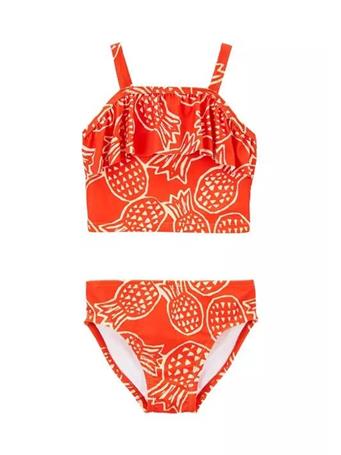 CARTER'S - Toddler Girls Pineapple Ruffle 2 Piece Swimsuit RED