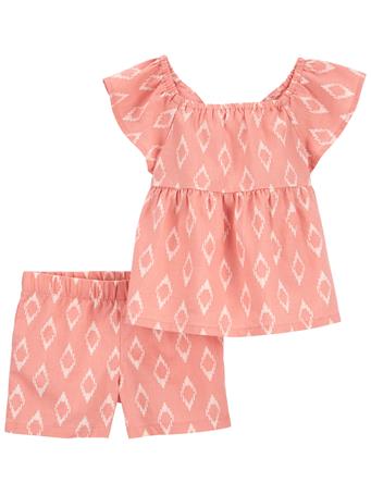 CARTER'S - Toddler 2-Piece Linen Outfit Set PINK
