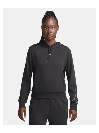 NIKE - Dri-FIT One Women's French Terry Graphic Hoodie BLACK/(METALLIC SILVER)