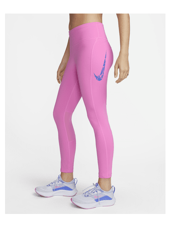 NIKE - Fast Women's Mid-Rise 7/8 Running Leggings with Pockets PLAYFUL PINK/(HYPER ROYAL)