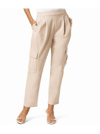HUE - Women's Chino Soft Tapered Cargo Pants Linen