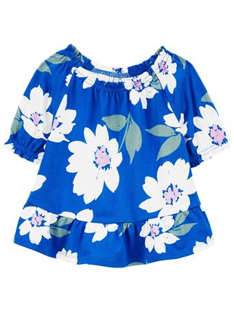 CARTER'S - Toddler Floral Smocked Top DARK BLUE