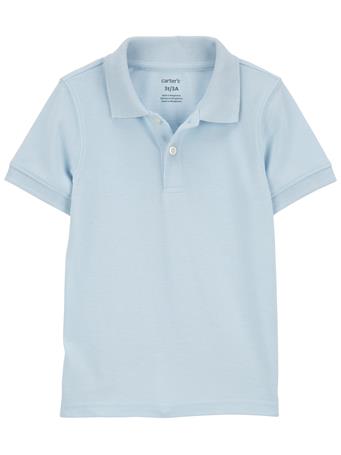 CARTER'S - Baby Ribbed Collar Polo Shirt LIGHT BLUE