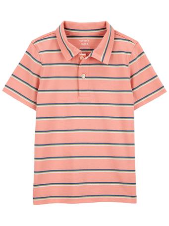 CARTER'S - Baby Striped Jersey Polo PINK