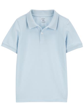 CARTER'S - Kid Ribbed Collar Polo Shirt LT BLUE