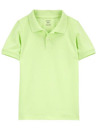 CARTER'S - Kid Ribbed Collar Polo Shirt LT GREEN