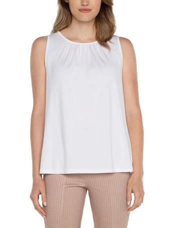 LIVERPOOL JEANS - A-Line Sleeveless Knit Top WHITE