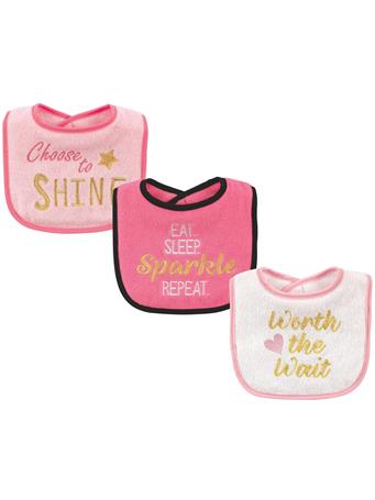 BABYVISION - Luvable Friends Cotton Drooler Bibs with Fiber Filling MULTI