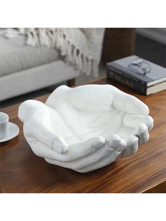 UMA - Polystone Hands Open Sculpture WHITE