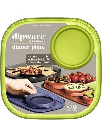 MADESMART - Dinner Plate with Collapsible and Removable Dip Bowl LIME