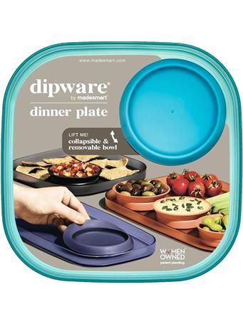 MADESMART - Dinner Plate with Collapsible and Removable Dip Bowl TURQUOISE