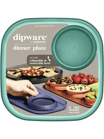 MADESMART - Dinner Plate with Collapsible and Removable Dip Bowl TEAL