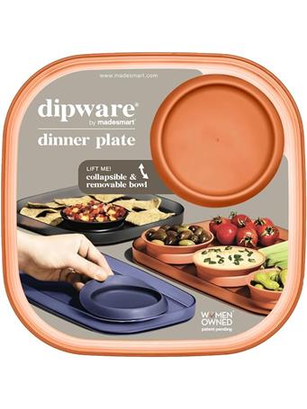 MADESMART - Dinner Plate with Collapsible and Removable Dip Bowl TERRACOTTA