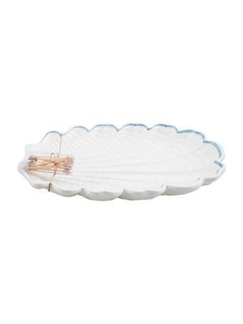 MUD PIE - Shell Platter & Toothpick Set WHITE/BLUE