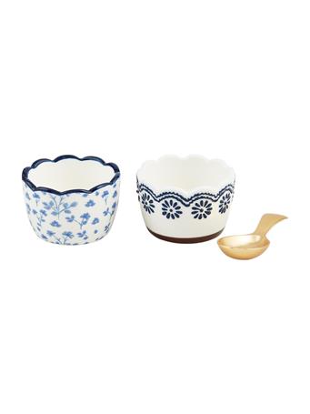 MUD PIE - Floral Tidbit Set WHITE/BLUE