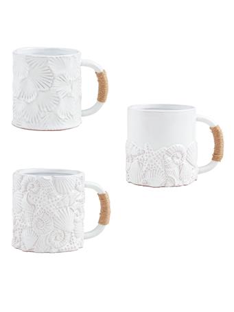 MUD PIE - Shell Textured Mug WHITE