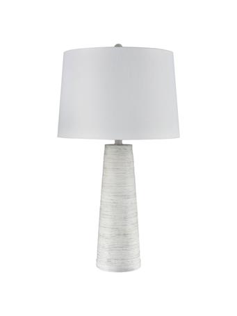 STYLECRAFT LAMPS INC - White Washed Cone Ribbed Table Lamp WHITE