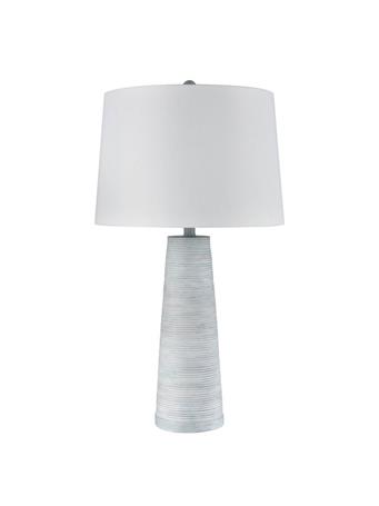 STYLECRAFT LAMPS INC - Sky Blue Washed Cone Ribbed Table Lamp SKY BLUE