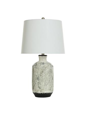 STYLECRAFT LAMPS INC - Ivory Pine Ceramic Table Lamp WHITE/GREEN