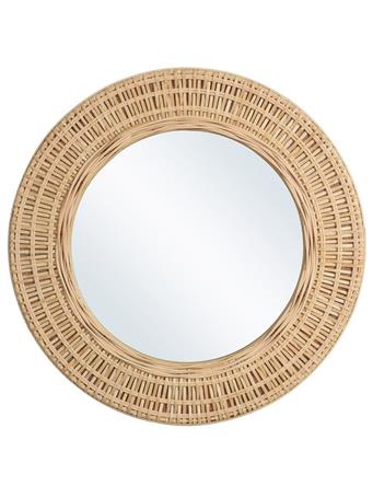 STYLECRAFT LAMPS INC - Bamboo Breeze Natural Woven Bamboo Framed Decorative Mirror BEIGE