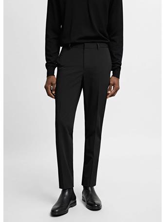 MANGO - Stretch Fabric Super Slim-fit Suit Pants BLACK