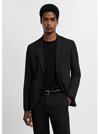 MANGO - Super Slim-fit Suit Blazer In Stretch Fabric BLACK