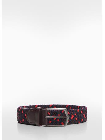 MANGO - Braided Elastic Colored Belt NAVY