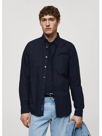 MANGO - Regular Fit Oxford Cotton Shirt NAVY