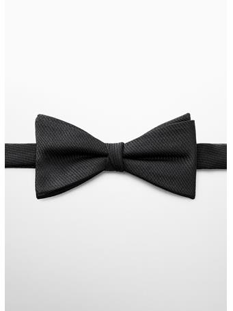 MANGO - Classic Bow Tie With Microstructure BLACK