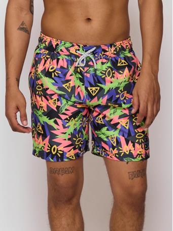 MAUI AND SONS - Shark Tank Pool Shorts BLACK