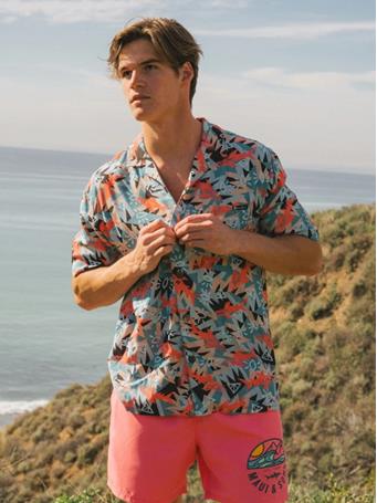 MAUI AND SONS - Shark Tank Woven Shirt CORAL