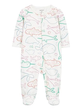CARTER'S - Baby Whale Zip-Up Sleep & Play Pajamas IVORY