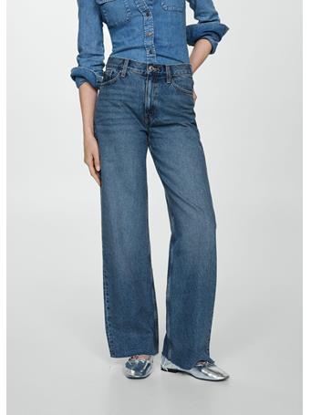 MANGO - High-waist Wideleg Jeans DARK BLUE