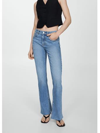 MANGO - Medium-rise Straight Jeans With Slits MEDIUM BLUE