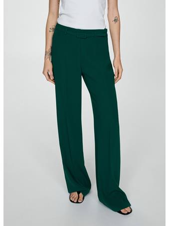 MANGO - Wideleg Pants With Belt MEDIUM GREEN