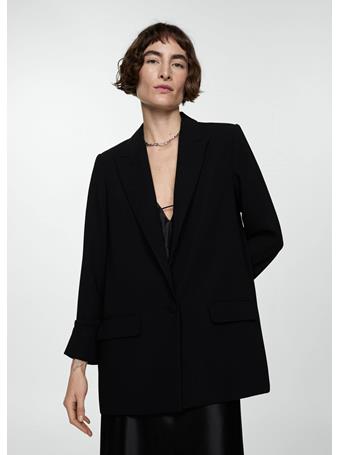 MANGO - Tailored Jacket With Turn-down Sleeves BLACK