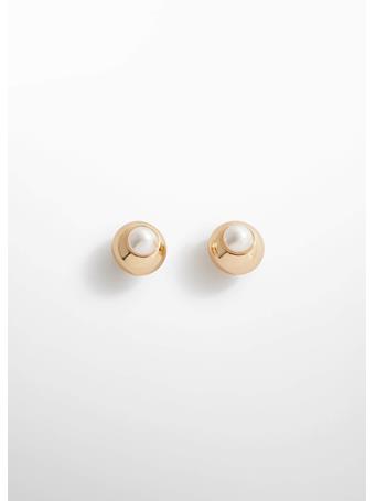MANGO - Spherical Pearl-detail Earrings GOLD