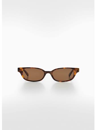 MANGO - Retro Style Sunglasses DARK BROWN