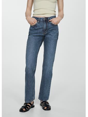 MANGO - Mid-Rise Straight Jeans NAVY