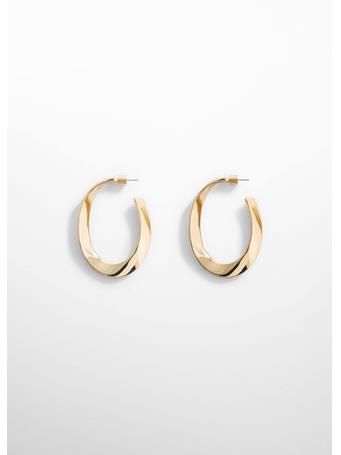 MANGO - Twisted Hoop Earrings GOLD