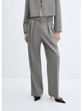 MANGO - Pleated Suit Pants LT PASTEL GREY