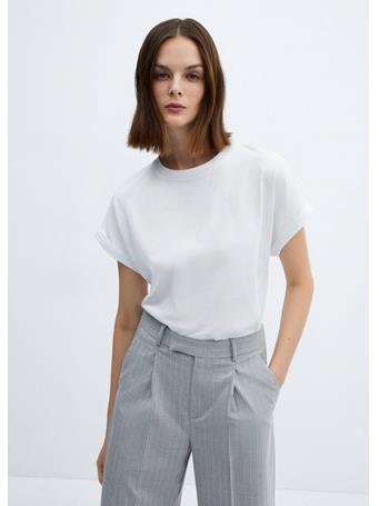 MANGO - Short-sleeved Cotton T-shirt WHITE