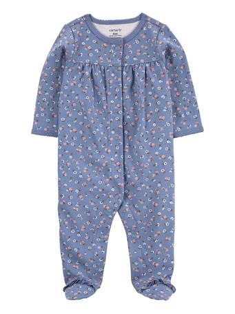CARTER'S - Baby Floral Snap-Up Cotton Sleep & Play BLUE