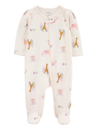 CARTER'S - Baby Animal Print 2-Way Zip Cotton Sleep & Play IVORY