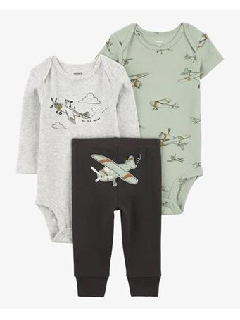 CARTER'S - Baby 3-Piece Airplane Little Outfit Set OLIVE
