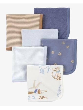 CARTER'S - Baby 6-Pack Wash Cloths BLUE