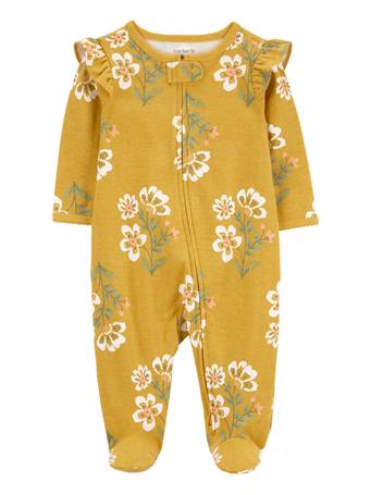 CARTER'S - Baby Floral 2-Way Zip Cotton Sleep & Play GOLD
