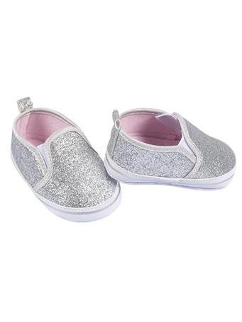GERBER CHILDRENSWEAR - Baby Girls Silver Glitter Slip-On Sneaker SILVER